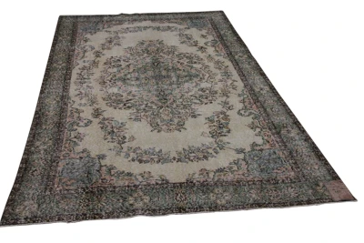 Vintage vloerkleed beige, groen nr.15249 291cm x 174cm  