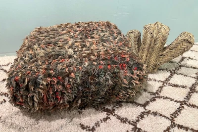 SALE Marokkaanse Poef 60cm x 60cm x 25cm nr: 17509 incl. vulling 