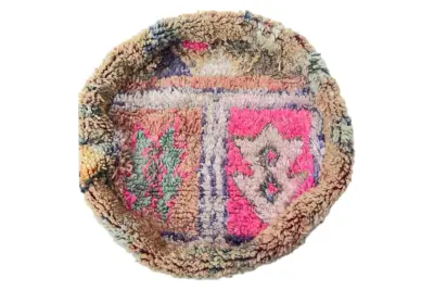 VERKOCHT Ronde Marokkaanse Poef nr.22102 60cm x 25cm incl. vulling Verwacht half november