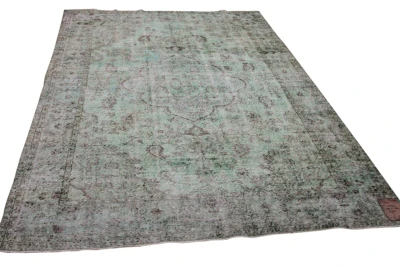 Vintage vloerkleed groen nr.29693 290cm x 198cm