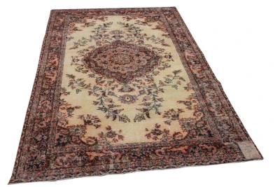 Vintage vloerkleed met rood nr.33529 252cm x 155cm 