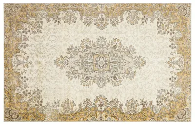 Vintage vloerkleed met geel 35914 259cm x 165cm