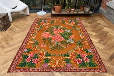 Rozenkelim authentiek, handgeweven in Moldavië 49603 242cm x 161cm  