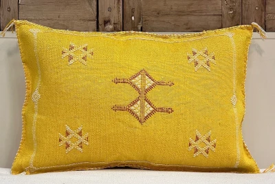 Sabra Kussen uit Marokko geel 60cm x 40cm incl vulling nr.61228