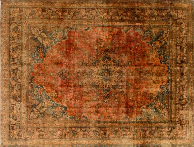 Vintage kirman vloerkleed 63819 378cm x 284cm