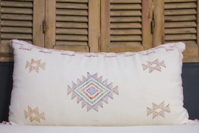 Sabra Kussen uit Marokko wit 100cm x 50cm incl vulling nr. 80229