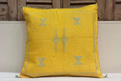 Sabra Kussen uit Marokko geel 45cm x 45cm incl vulling nr.94060