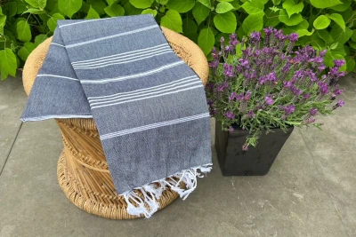 Hamamdoek antraciet 100% katoen (180cm x 100cm)