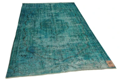 SALE vintage vloerkleed blauw 280cm x 166cm 
