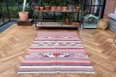 Kelim authentiek, handgeweven in Denizli (Turkije) 15257 195cm x 126cm