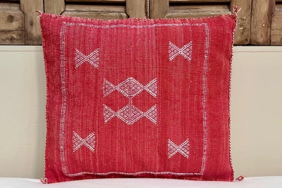 Sabra Kussen uit Marokko rood 45cm x 45cm incl vulling nr.64125