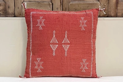 Sabra Kussen uit Marokko rood /oranje 45cm x 45cm incl vulling nr.64127