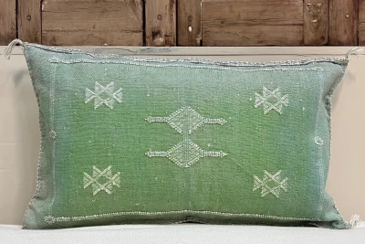Sabra Kussen uit Marokko groen 60cm x 40cm incl vulling nr.61244