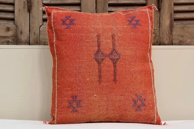 SALE Sabra Kussen uit Marokko oranje 45cm x 45cm incl vulling nr.95139