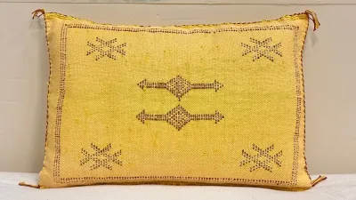 Sabra Kussen uit Marokko geel 60cm x 40cm incl vulling nr.93371