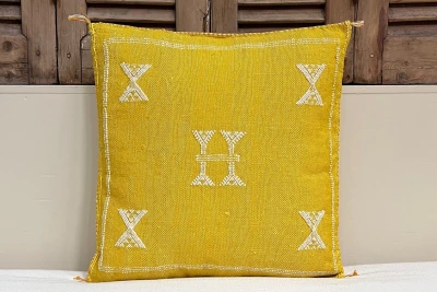 Sabra Kussen uit Marokko geel 45cm x 45cm incl vulling nr.64099