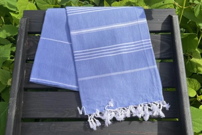  Hamamdoek jeansblauw 100% katoen (180cm x 100cm) 
