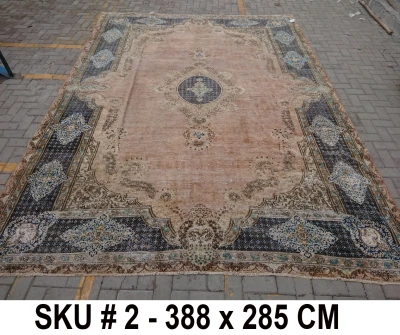 Vintage vloerkleed met blauw, nr.62331, 388cm x 285cm Dit kleed verwachten we half oktober binnen