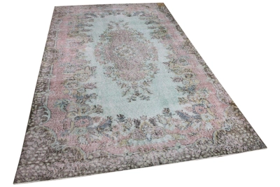 Vintage vloerkleed blauw 29605 311cm x 170cm