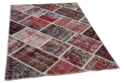 patchwork vloerkleed rood nr.35577 186cm x 122cm