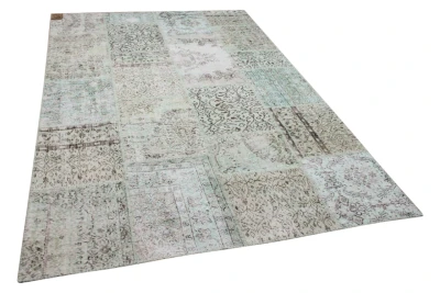 patchwork vloerkleed groen nr.11483 308cm x 200cm