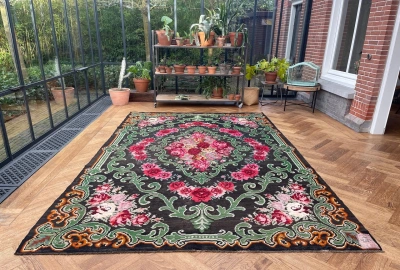 Gereserveerd Rozenkelim authentiek, handgeweven in Moldavië 14659 345cm x 217cm