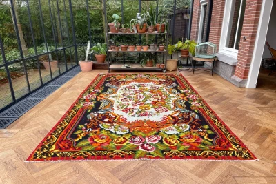 Rozenkelim authentiek, handgeweven in Moldavië 43118 382cm x 217cm