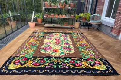 Rozenkelim authentiek, handgeweven in Moldavië 9385 312cm x 215cm 