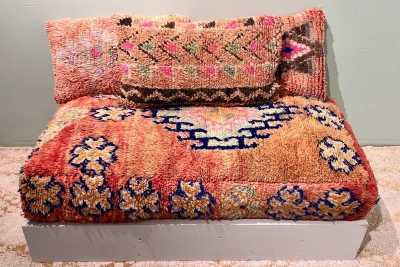 SALE Marokkaanse Poef XL 120cm x 60cm x 25cm nr: 67009 (gaatje, zie foto's)