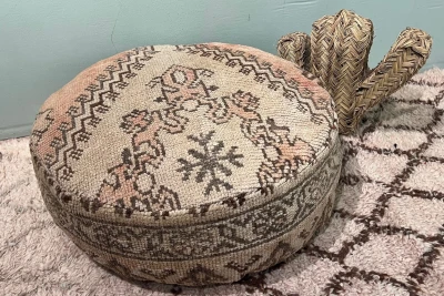 Ronde Marokkaanse Poef 65cm x 25cm nr: 55080 incl. vulling
