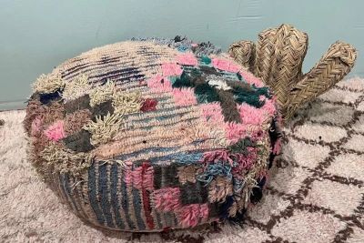 Ronde Marokkaanse Poef 65cm x 25cm nr: 55081 incl. vulling