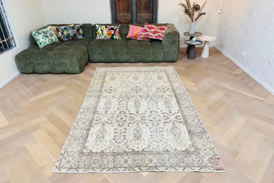 Vintage vloerkleed beige nr.47216 264cm x 163cm