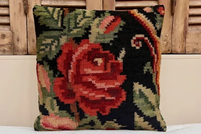 rozenkelim kussen nr.18121 50cm x 50cm incl binnenkussen 