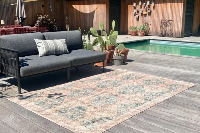 Buitenkleed rozenkelim 2870 gemaakt van  PET flessen