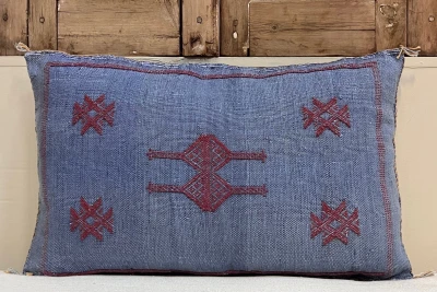 Sabra Kussen uit Marokko blauw 60cm x 40cm incl vulling nr.61102