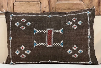 Sabra Kussen uit Marokko bruin 60cm x 40cm incl vulling nr.61128