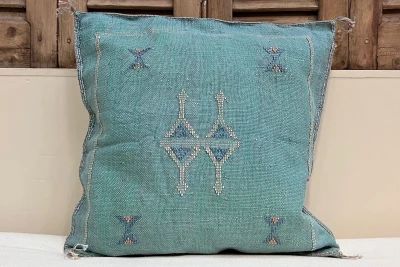 Sabra Kussen uit Marokko zeegroen 45cm x 45cm incl vulling nr.94031