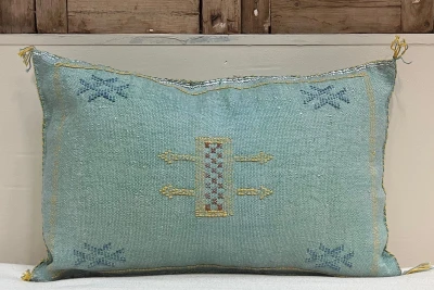 Sabra Kussen uit Marokko zeegroen 60cm x 40cm incl vulling nr.61154