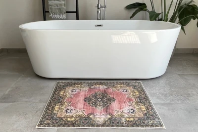 Badmat geel, groen, rood  90cm x 70cm