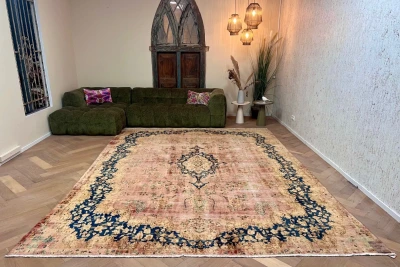 Vintage kirman vloerkleed 65040 395cm x 298cm