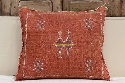 Sabra Kussen uit Marokko oranje rood 45cm x 45cm incl vulling nr.94090