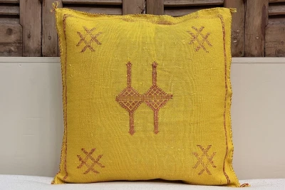 Sabra Kussen uit Marokko geel 45cm x 45cm incl vulling nr.94103