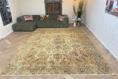 Vintage kirman vloerkleed 65056 382cm x 282cm