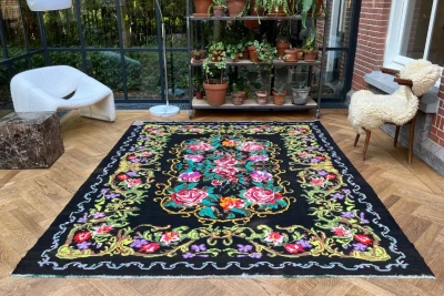 Rozenkelim authentiek, handgeweven in Moldavië 17390 273cm x 213cm  