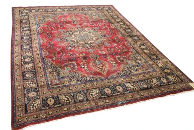 Vintage vloerkleed rood, blauw 11050 390cm x 290cm
