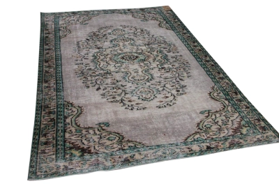 vintage vloerkleed met groen nr.16601 266cm x 177cm 