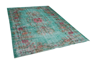 Vintage vloerkleed groen 24378 280cm x 187cm