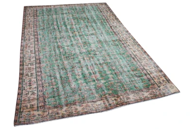 vintage vloerkleed groen nr.25556 282cm x 180cm