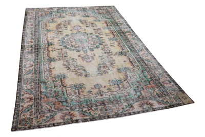 Vintage vloerkleed met groen 34360 280cm x 179cm 