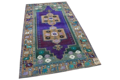 Vintage vloerkleed met paars 56123 250cm x 138cm